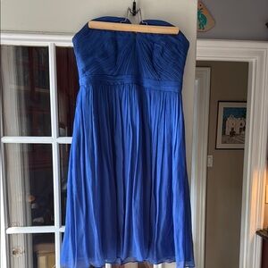 J. Crew Blue Strapless Pleated Sundress for Weddings